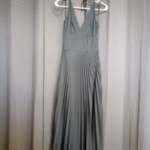 Halter style gray dress.